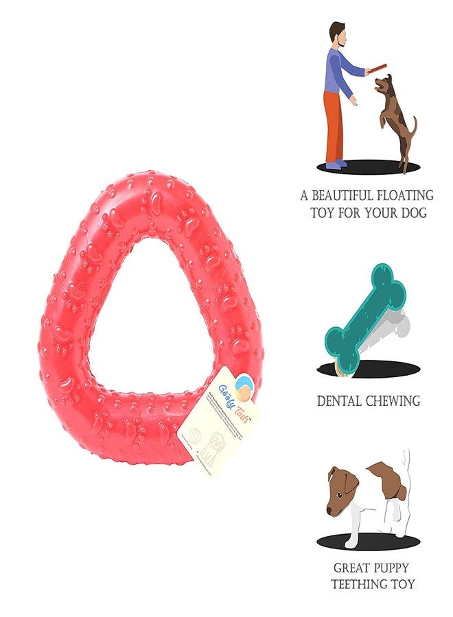 Goofy Tails 4 Rubber Chew Toy Combo for Dogs, Flavoured Bone, Hole Ball, Spike Ball and Trio Ring for Dog - Image 4